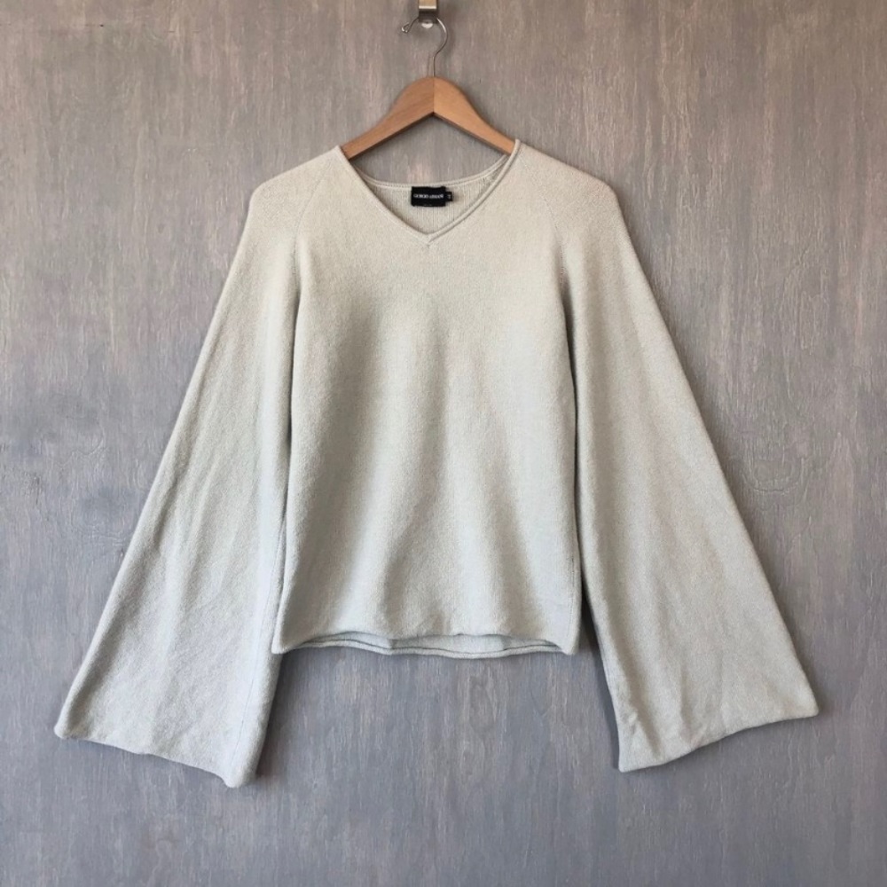 Giorgio Armani bell sleeve cashmere blend sweater